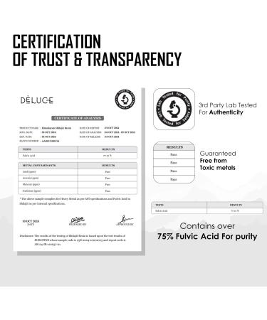Deluce Himalayan Shilajit Resin (30g) | 85+ Trace Minerals 75%+ Fulvic Acid | High Potency Gold Grade | Energy & Stamina Support | Lab Tested | 75 Servings | Vegan Gluten-Free - Buy Online on GoSupps.com