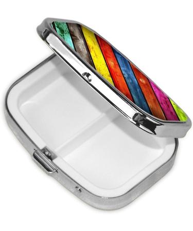 Colored Wooden 2 Compartment Pill Case | Cute Travel Pill Box Organizer for Pocket & Purse - Buy Online on GoSupps.com