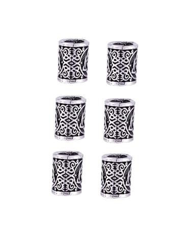 FRCOLOR Viking Beads Trinkets for Men Pirate Ornament Vintage Ornaments Hair Beard Pendant Beads Jewelry Making Tube Beads Hair Pendants Dreadlock Beads Viking Beard Beads 6pcs