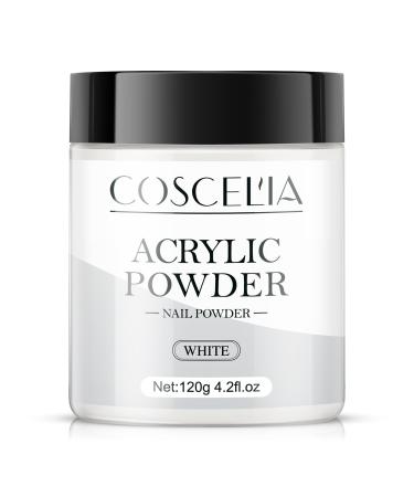 COSCELIA Powder For White 120g for 3D Nail Extensions No Lamp Required A01-035