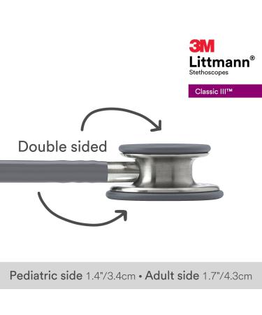 3M Littmann Classic III Gray Tube Stethoscope 69 cm 5621 - Standard Chestpiece - Grey Tube - Buy Online on GoSupps.com