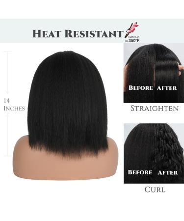 Aminow Kinky Straight Headband Wig - Soft & Natural Human Hair Look - Glueless Long Black Italian Yaki Half Wig 14 for Black Women - Buy Online on GoSupps.com