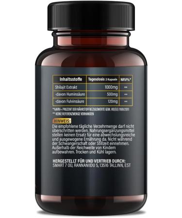 Buy Saint Nutrition Mumijo Shilajit 1000 mg - Premium 50% Humic Acid 12% Fulvic Acid Capsules - High Dose Black Gold from Himalayas - 60 Capsules  - Buy Online on GoSupps.com