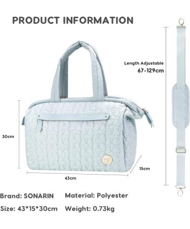 SONARIN Multi-Pockets Baby Nappy Changing Tote Bag - Stylish Large Capacity Travel Diaper Bag in Blue - Buy Online on GoSupps.com