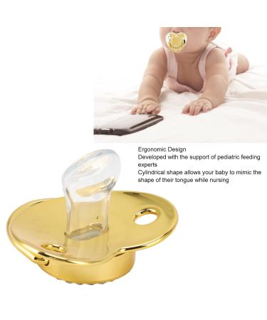 Soft Silicone Baby Pacifier with Chain Clip - Bling Design for Newborns | Gold M - Buy Online on GoSupps.com