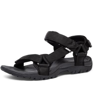 atika Men's Outdoor Hiking Sandals, Open Toe Arch Support Strap Water Sandals, Lightweight Athletic Trail Sport Sandals Maya 2 Black 10