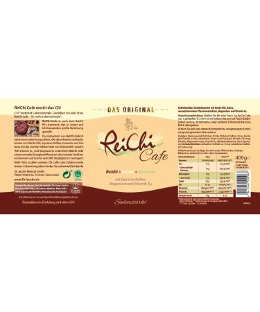Reichi Cafe 400g - Exotic Vegan Coffee with Reishi Ginseng & Coconut | 80 Cups of Caffeine from Guarana | Magnesium & B12 for Energy | No Additives - Buy Online on GoSupps.com
