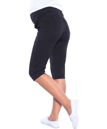 MijaCulture Capri Maternity Pants Short 4090 M Black - Comfortable and Stylish Pregnancy Trousers - Buy Online on GoSupps.com