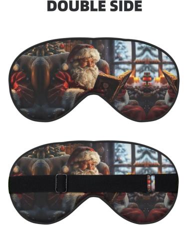 Merry Christmas Print Unisex Eye Mask - Soft Comfortable Light-Blocking Sleeping Mask for Travel & Relaxation - Buy Online on GoSupps.com