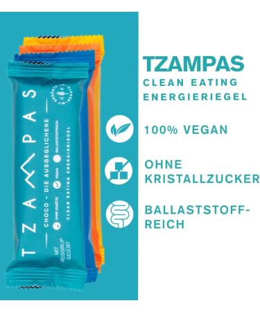 Best of TZAMPAS Mix Box Large energy box (16 x 40 g) Roasted barley energy bar in snack box Energy bar suitable for cycling and trail running Organic bar - Buy Online on GoSupps.com