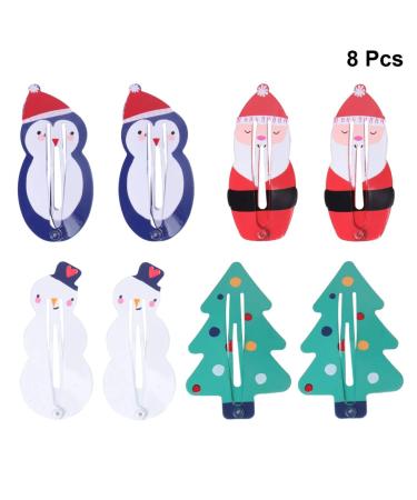 8pcs Christmas Hair Clips Set | Santa Snowman & Tree Accessories for Toddlers & Kids - Buy Online on GoSupps.com
