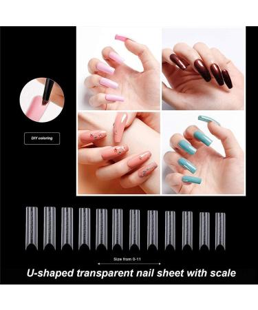 100 Dual Forms Nail Tips Kit - UV Acrylic & Polygel Shapes with Gel Brush | Artificial Nail Extension for DIY Manicure - Buy Online on GoSupps.com