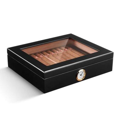 Portable Cedar Cigar Case Wood Travel Cigar Humidor Set with Humidifier and Hygrometer Decorative Box