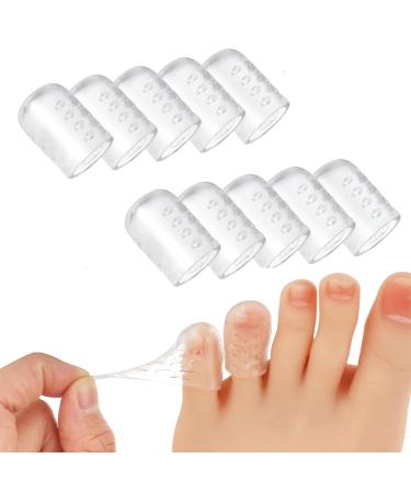Silicone Anti-Friction Toe Protector Gel Toe Protectors Breathable Toe Covers for Both Men and Women Silicone Toe Protectors Also Cushion Toe Corners blisters and Protect Toes (10pcs)