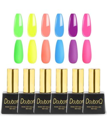 6color Gel Nail Polish Soak Off UV Gel Semi Permanent Nail Art UV Gel Varnish Led Cured 15ml Nail Polish for Nail Art Design - (Color: Multi) - Buy Online on GoSupps.com