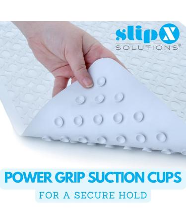 Durable Large Rubber Safety Mat 27x15 | SlipX Solutions - Extra Grippy | Machine Washable | White - Buy Online on GoSupps.com