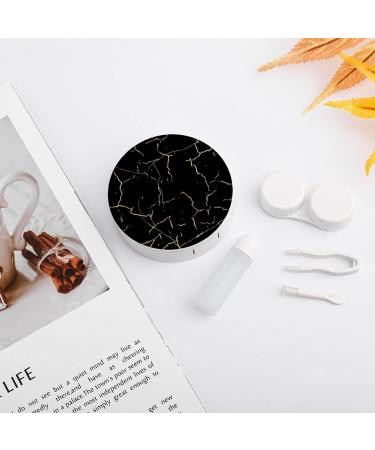 Bagea-Ka Black Marble Contact Lens Case | Eye Care Kit with Mirror Tweezers & Solution Bottle | Travel & Home Use - Buy Online on GoSupps.com