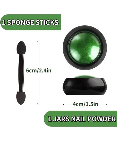 Christmas Green Chrome Nail Powder | Holographic Glitter & Metallic Dust for DIY Gel Polish & Nail Art - Buy Online on GoSupps.com