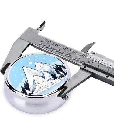 Snow-Capped Mountains Round Pill Box - 3 Compartment Travel Organizer | Portable Pill Organizer for Traveling - Buy Online on GoSupps.com