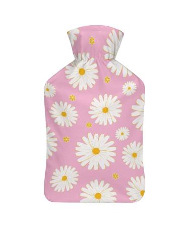 Daisy Hot Water Bottle With Cover Plush Bed Bottle Hand Warmer For Adults And Children 26.5X15.3cm