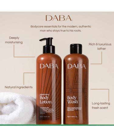 DABA Body Lotion For Men Cocoa and Vanilla Rich Body Moisturiser for Dry Skin Made with 98% Natural Ingredients including Fair Trade Shea Butter Vegan 500ml - Buy Online on GoSupps.com