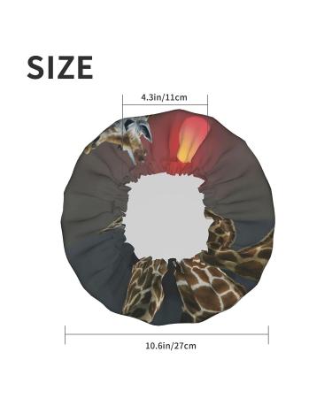 Sunset Giraffe Printed Waterproof Shower Cap | Fits All Sizes & Hair Textures | Women's Bath Cap - Buy Online on GoSupps.com
