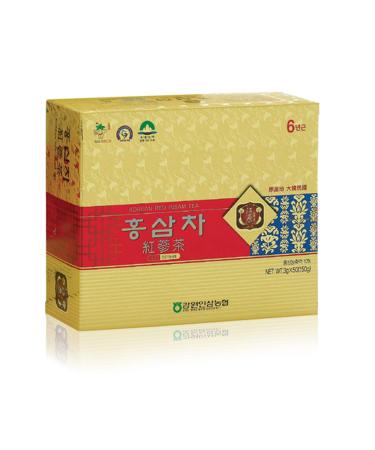 Gangwoninsam 6 Year Korean Red Ginseng Tea (3g x 50 packets) Contains 6 Year Korean Red Ginseng Extract Korean Tea Individually Packaged