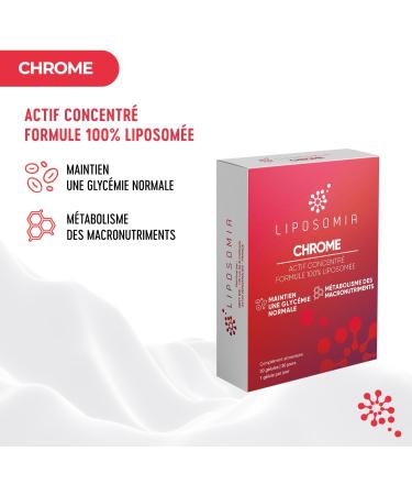 Prescription Nature - CHROME LIPOSOMIA - Dietary Supplement Blood Glucose Macronutrients (Sugar Fat) and Carbohydrates - Active Concentrate Liposome Formula - Made in France - 30 Capsules - Buy Online on GoSupps.com