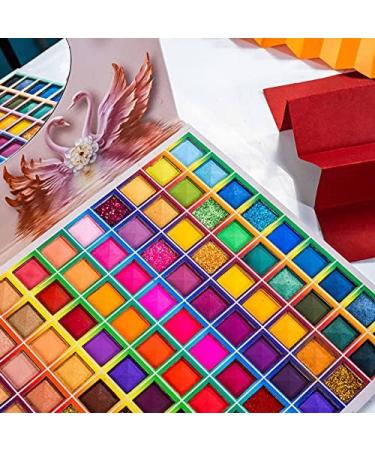 99 Colors Shimmer Eyeshadow Eye Palette Matte Glitter Iridescent Eyeshadow Highly Pigmented Waterproof Makeup - Buy Online on GoSupps.com