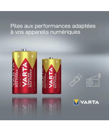 VARTA Longlife Max Power C Baby LR14 Alkaline Batteries (2-Pack) - High Performance for Toys & Devices - Made in Germany - Buy Online on GoSupps.com