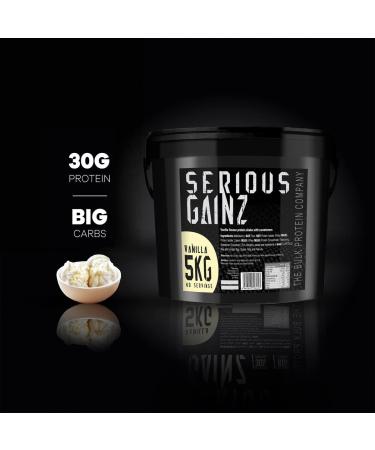 The Bulk Protein Company Serious Gainz Vanilla 5kg - Whey Protein Mass Gainer - 30g Protein Powder - Buy Online on GoSupps.com