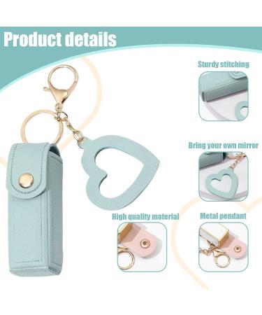 Buy 2PCS Lipstick Case with Heart Mirror | Portable Lip Balm Holder & Keyring Pouch for Women - Perfect Gift - Buy Online on GoSupps.com