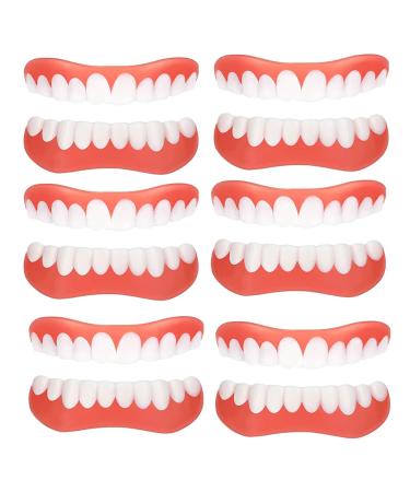 Gimli false teeth veneers white dentures for the top and lower jaw fake teeth for women men protection teeth and restoring the smile unit size 6er set