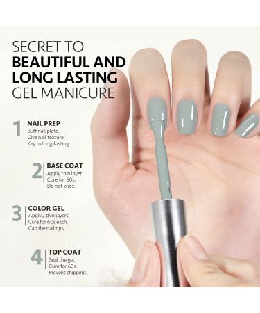 GAOY Sage Gray Gel Nail Polish 16ml | Soak Off UV Light Cure DIY Manicure | Color 1289 - Buy Online on GoSupps.com