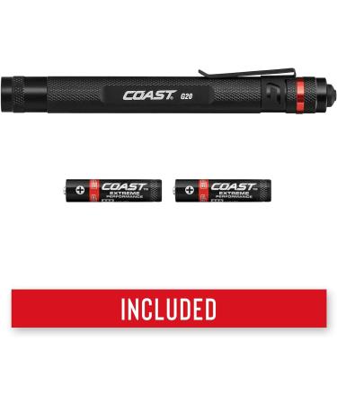 Coast G20 Inspection Beam LED Penlight - Adjustable Pocket Clip, 54 Lumens, Black - 1 Pack - Buy Online on GoSupps.com