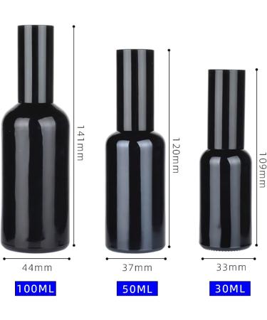Zeoabsy 24 Pack 50ml Black Glass Spray Bottles with Funnels - Refillable Atomizers for Perfume Essential Oils & Travel - Buy Online on GoSupps.com