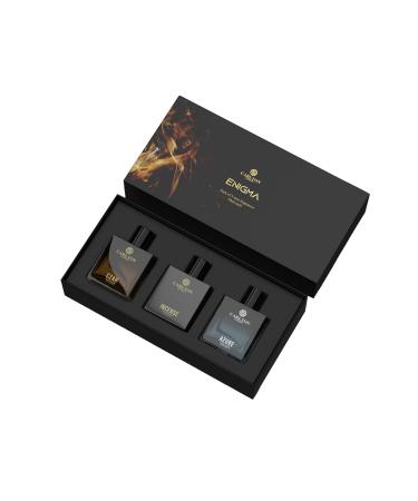 Carlt'on Lond'on Premium Enigma Liquid Perfume Gift Set For Men Long Lasting Spicy Woody & Citrusy Fragrances (Set Of 3) 50ml Each Azure Incense & Czar EDP Gift For Husband Boyfriend Dad Brother