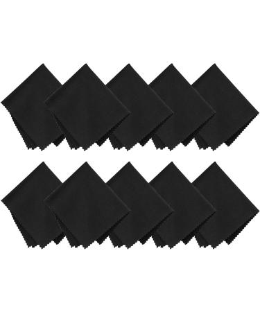 10 Pcs Premium Microfiber Cleaning Cloths - Black Lens & Glasses Care Portable Saw Tooth Edge for Easy Cleaning - Buy Online on GoSupps.com