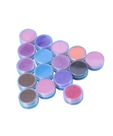 SEWACC 16pcs Eyeshadow Glitter Pigment Nail Polish Powder Nail Art Powder Eye Shadow Flash Nail Powder As Shown 16pcs