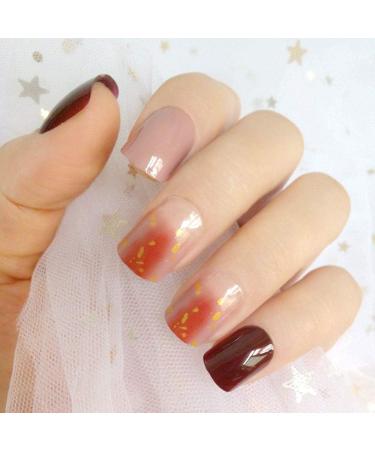 Shop Hujl 24-Part Dark Brown Gradient Artificial Nails - DIY Nail Art for Stunning Manicures - Buy Online on GoSupps.com
