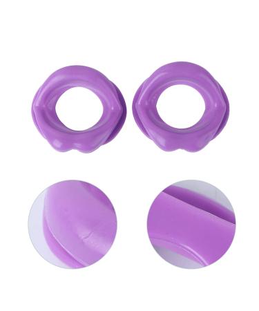 Silicone Face Lifting Lip Exerciser - 2pcs Lip Trainer & Mouth Muscle Tightener Tool for Women - Purple - Buy Online on GoSupps.com
