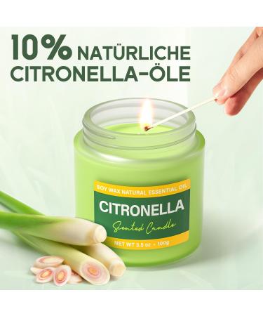 Buy Citronella Candles | 20-Hour Burn Time | Natural Lemongrass Fragrance | Set of 2 Glass Candles for Outdoor Use Camping & Travel - Citronella 300G - Buy Online on GoSupps.com