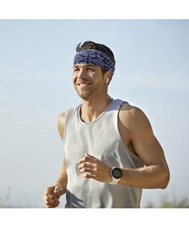 YARIEW Paisley Bandanas Headbands - 6 Pcs | Wide Boho Sweat Bands for Yoga & Sports - Buy Online on GoSupps.com