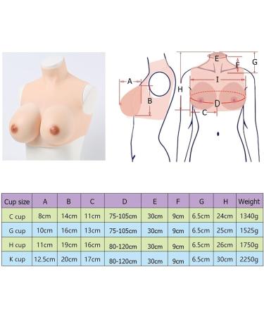 Knobco High Collar Silicone Breast Forms - Realistic Fake Breasts for Mastectomy Halloween Weddings & Cosplay | Brown Skin Size G 1525G - Buy Online on GoSupps.com