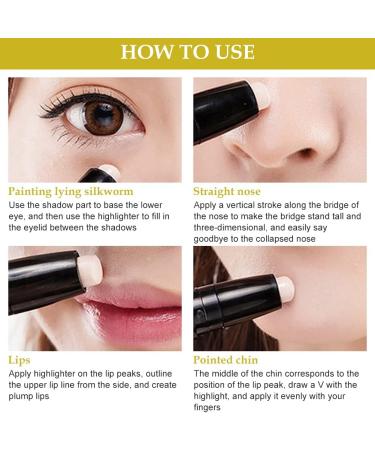  Rakiuty Contouring Makeup Concealer Contouring Stick Highlighter Stick Makeup Contouring Double-Headed Concealer Stick Natural Color - Buy Online on GoSupps.com