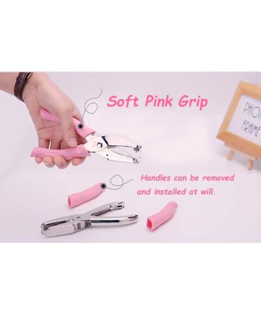 1 Pack 6.3 Inch Length 1/4 Inch Diameter of Heart Shape Hole Handheld Single Paper Hole Punch  Puncher with Pink Soft Thick Leather Cover(Heart 1/4 inch) - Buy Online on GoSupps.com