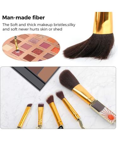 Metal Handle Demon Slayer Anime Makeup Brush Set - 5 pcs Gold | For Foundation, Blush, Eyeshadow | Perfect Gift for Girls & Women - Buy Online on GoSupps.com