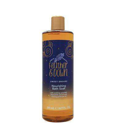 Feather & Down Nourishing Bath Soak (500ml) - with Soothing Upcycled Chamomile Extract & Evening Primrose Oil. Nourish Your Body & Calm Your Mind. Cruelty Free. Vegan Friendly.