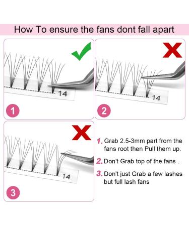 5D-D-0.10-11mm Short Stem Pre Made Fan Eyelash Extensions - Russian Volume Lashes 0.07/0.10 - Buy Online on GoSupps.com