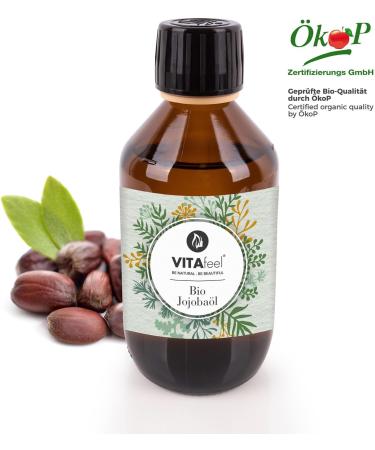  Mea Vita VitaFeel Organic Gold Jojoba Oil 2 x 250 ml with pump | 100% pure and cold-pressed Moisturizing care for skin and hair | Carrier oil for massage and aromatherapy Dry skin and - Buy Online on GoSupps.com